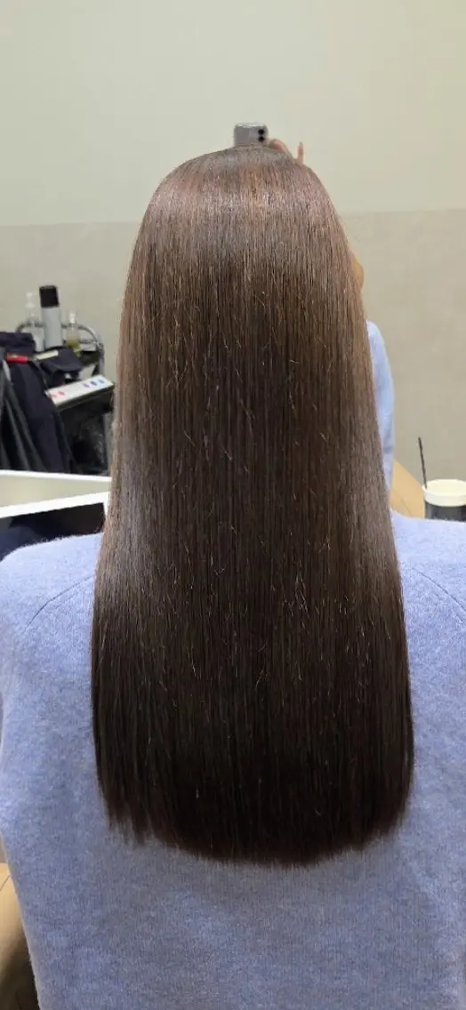 ロング パーマ カラー ケアカラー 髪質改善 池間 ひとみのヘアスタイル