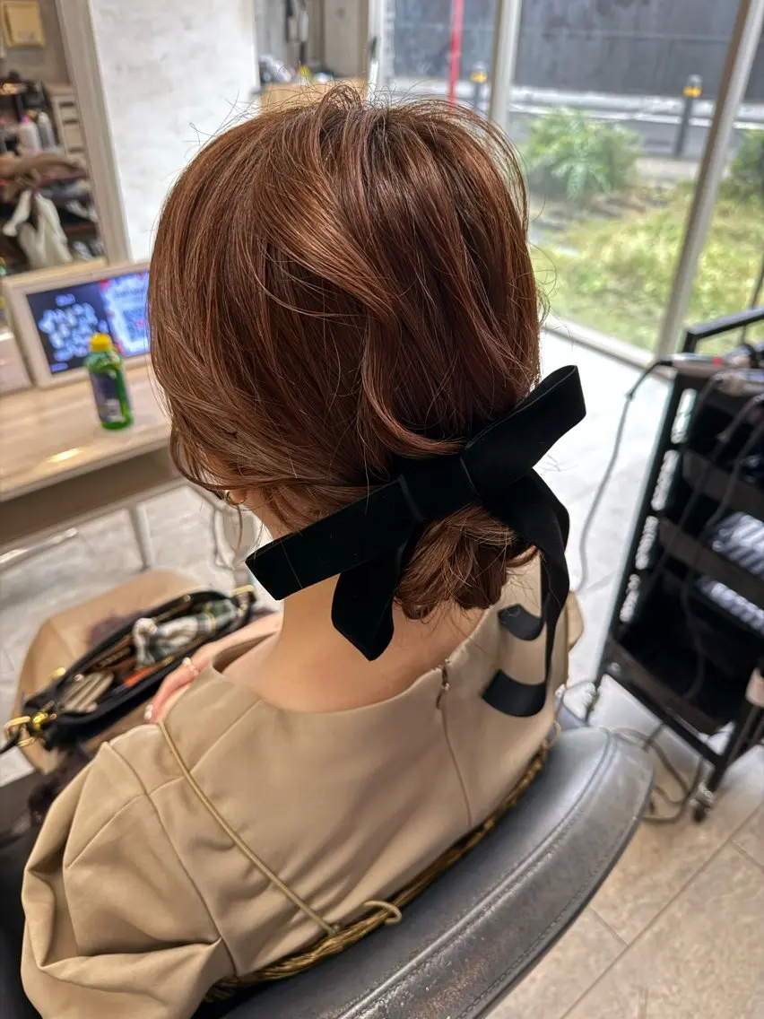 セミロング ヘアアレンジ 🎀ヘアセット/艶髪 /はやしほのか🎀のヘアスタイル