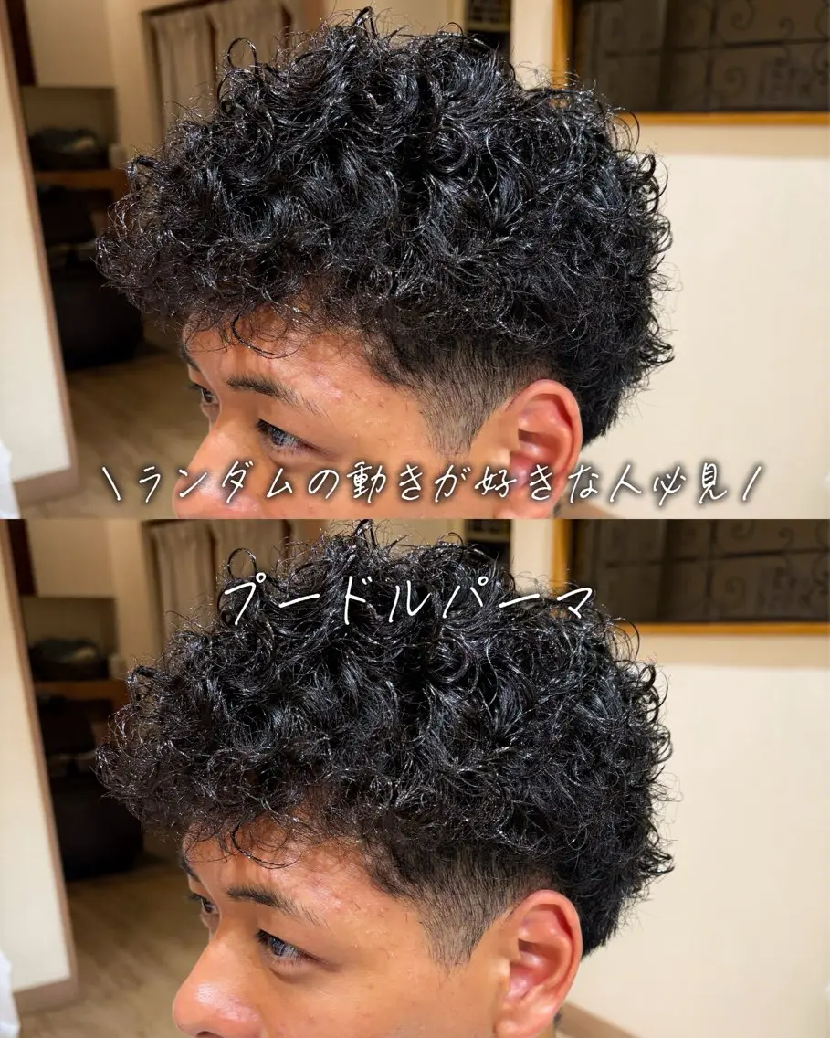 メンズ メンズパーマ プードルパーマ 波巻きパーマ プードルパーマ カット パーマ 石平 暖のヘアスタイル