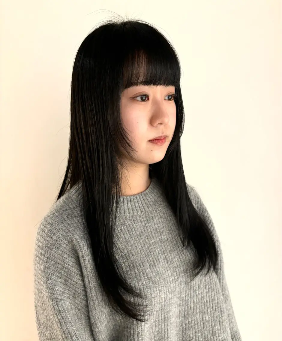 ロング カラー 透明感カラー カット 縮毛矯正 やまもと さえのヘアスタイル