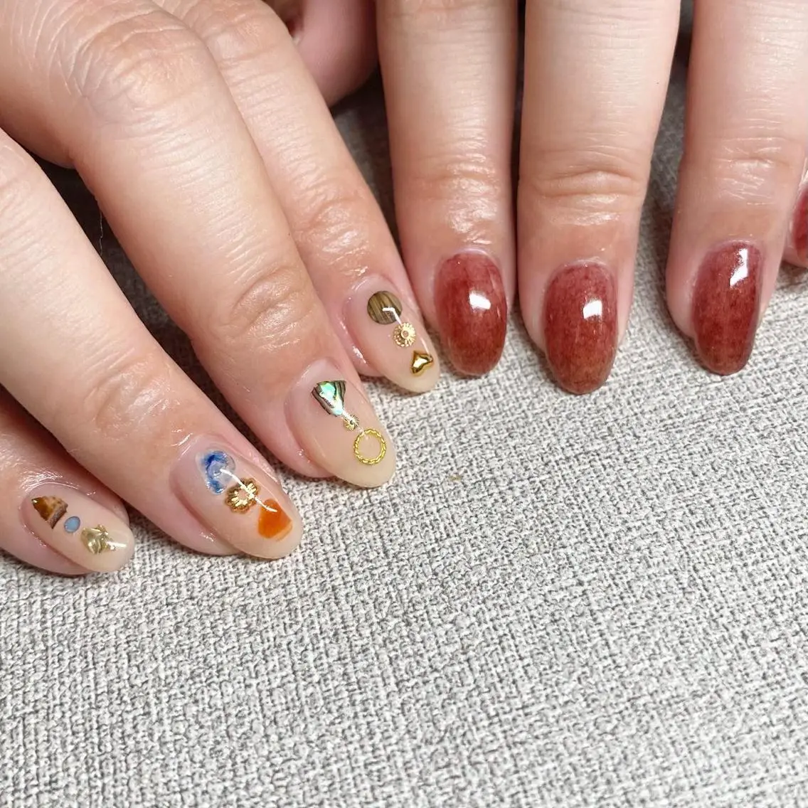 ネイル アートネイル ニュアンスネイル 冬ネイル ハンドネイル 山田 貴子のネイルデザイン