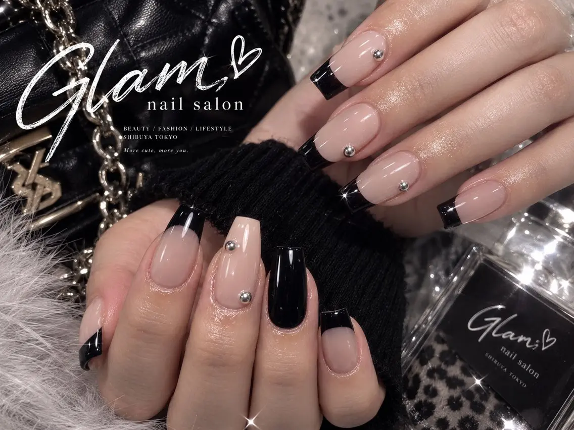 ネイル ハンドネイル エツメ💅 長さ出し🎀デザインのネイルデザイン