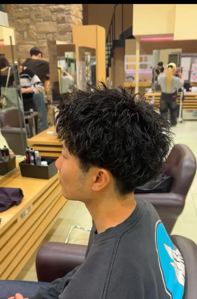 ショート パーマ メンズ カット パーマ メンズパーマ特化 ふうきのヘアスタイル