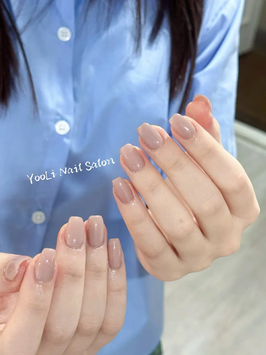 ネイル アートネイル オーロラネイル チークネイル フレンチネイル ガラスフレンチ 🎀🎀YooLi Nail Salonのネイルデザイン