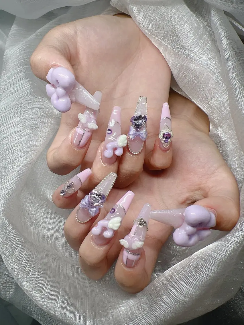 ネイル 長さ出し グラデーション 卒業式 キラキラネイル マグネットネイル ハンドネイル Lee Nailsのネイルデザイン