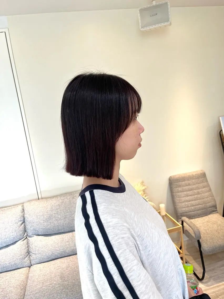 ミディアム カラー パーマ カット ヘアカラー 縮毛矯正 つぼみ/パーマ ／レイヤー／ボブのヘアスタイル