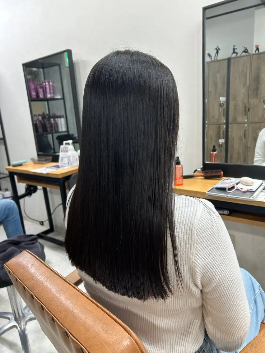 ロング カット 縮毛矯正 トリートメント ヘッドスパ ヘアセット カズキ🌼曲がる 縮毛矯正のヘアスタイル