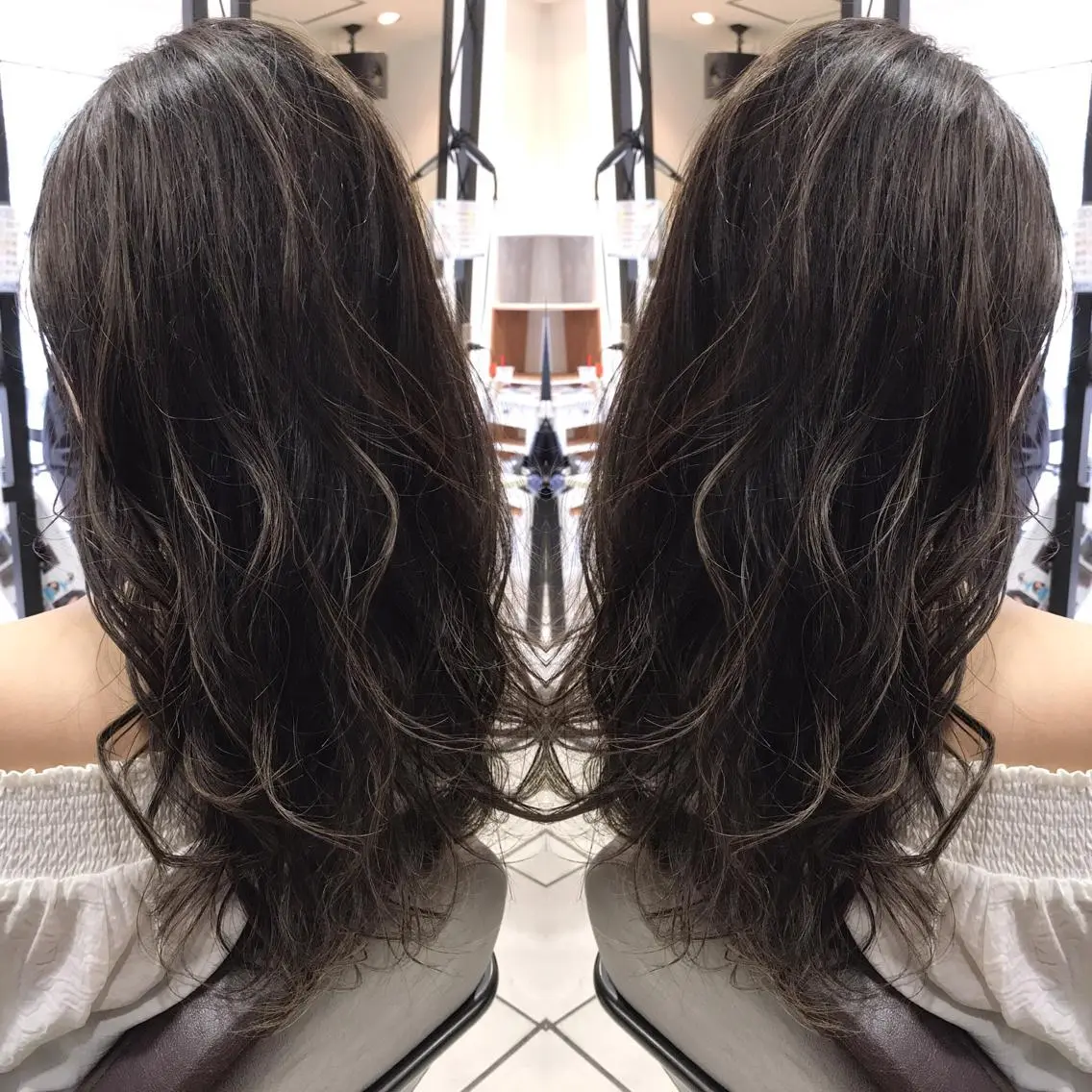 ロング カラー シールエクステ⭐️ オオミタクヤのヘアスタイル