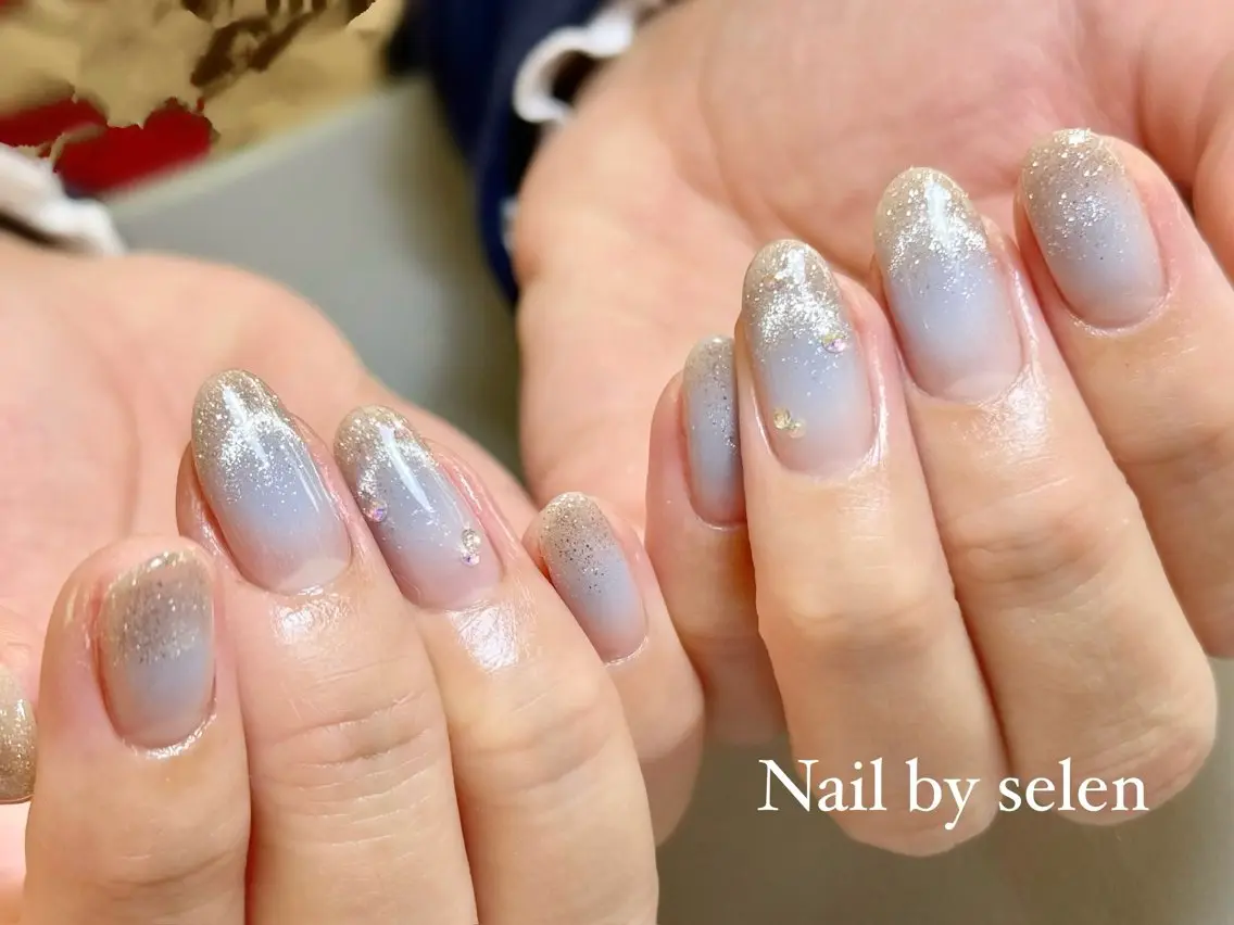 ネイル アートネイル オーロラネイル ジェルネイル グラデーション マグネットネイル ハンドネイル Nail by selenのネイルデザイン