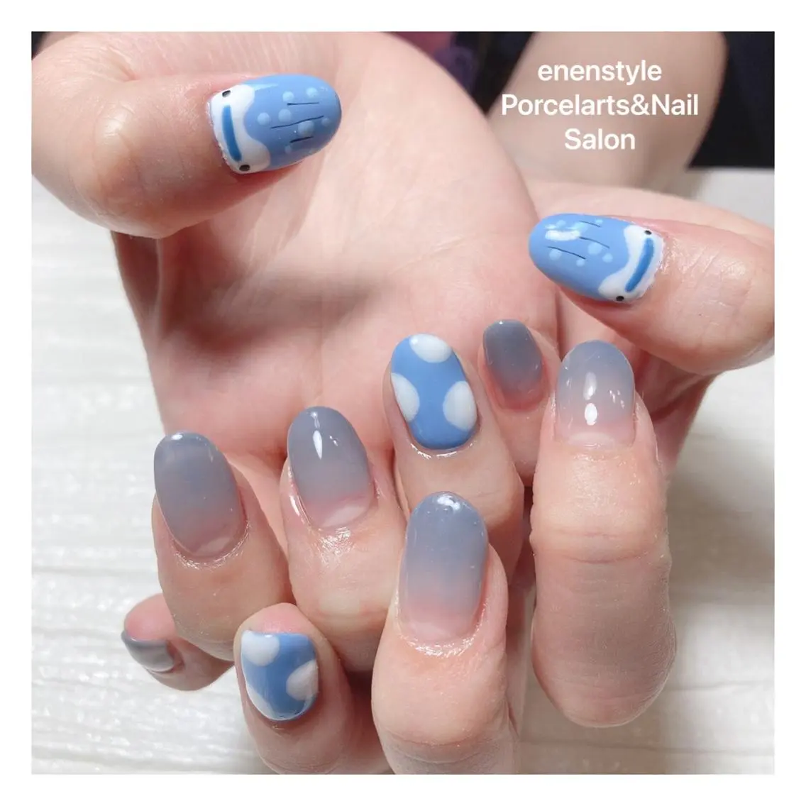 ミディアム ネイル ハンドネイル 🐾enen style 🐾のネイルデザイン