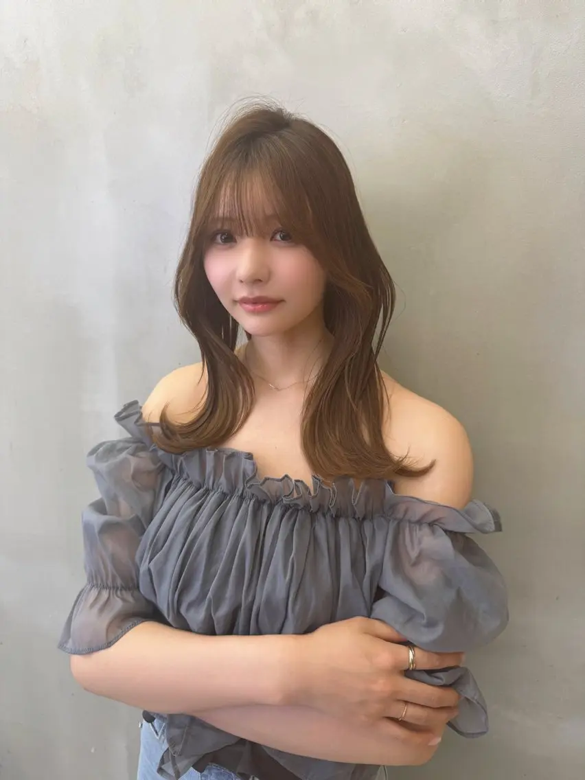 ミディアム カット ヘアカラー トリートメント 💎韓国レイヤー/ 髪質改善💎武村侑哉のヘアスタイル