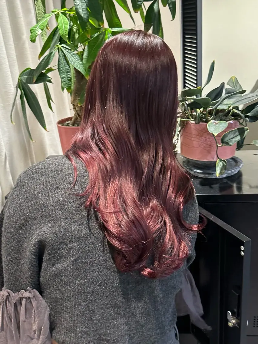 ロング カラー ヘアカラー HANAME 原宿美容室のヘアスタイル