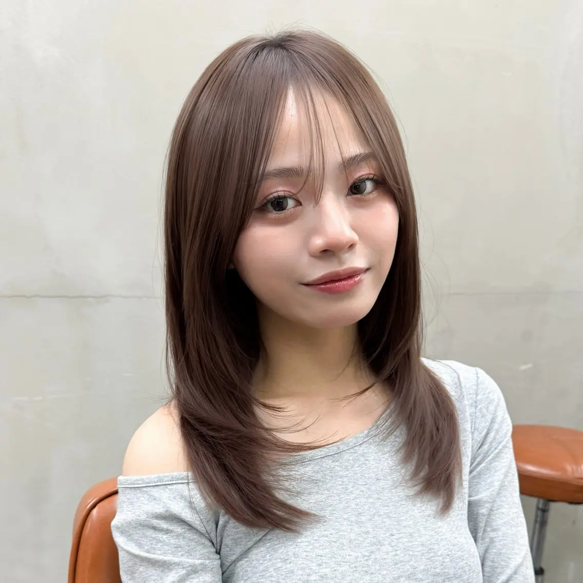 ミディアム カラー 顔周り✂️透明感 レイヤー/みっきーのヘアスタイル