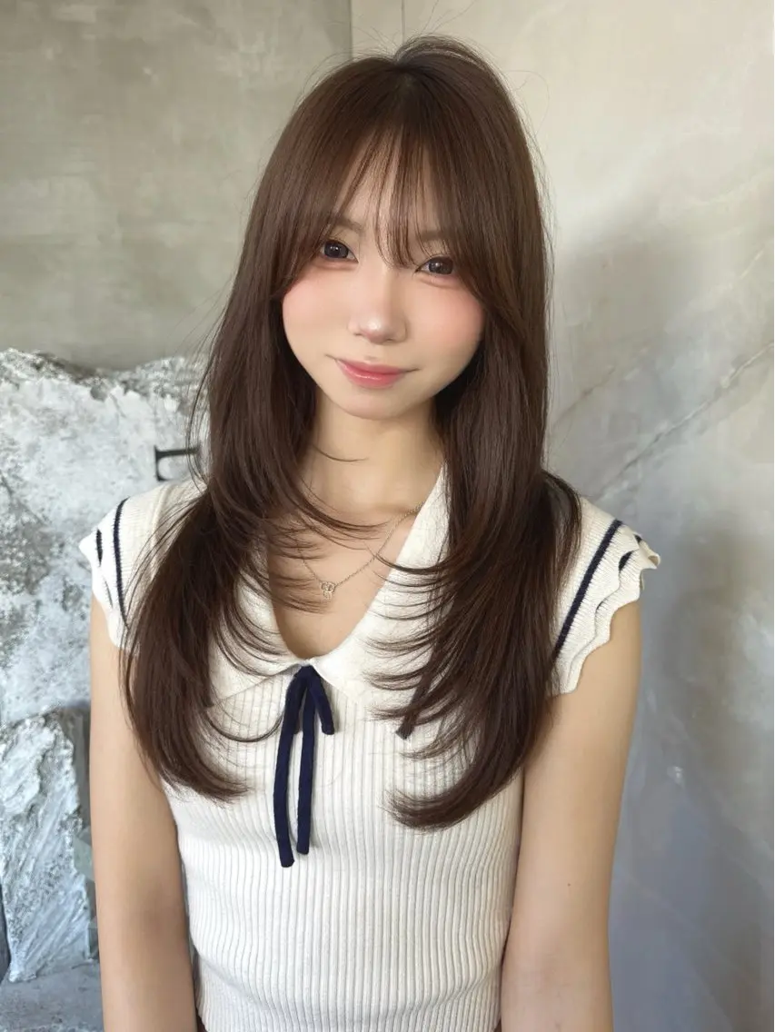 ロング ボブ ハイライト 髪質改善 YUI/透明感 /艶カラーのヘアスタイル