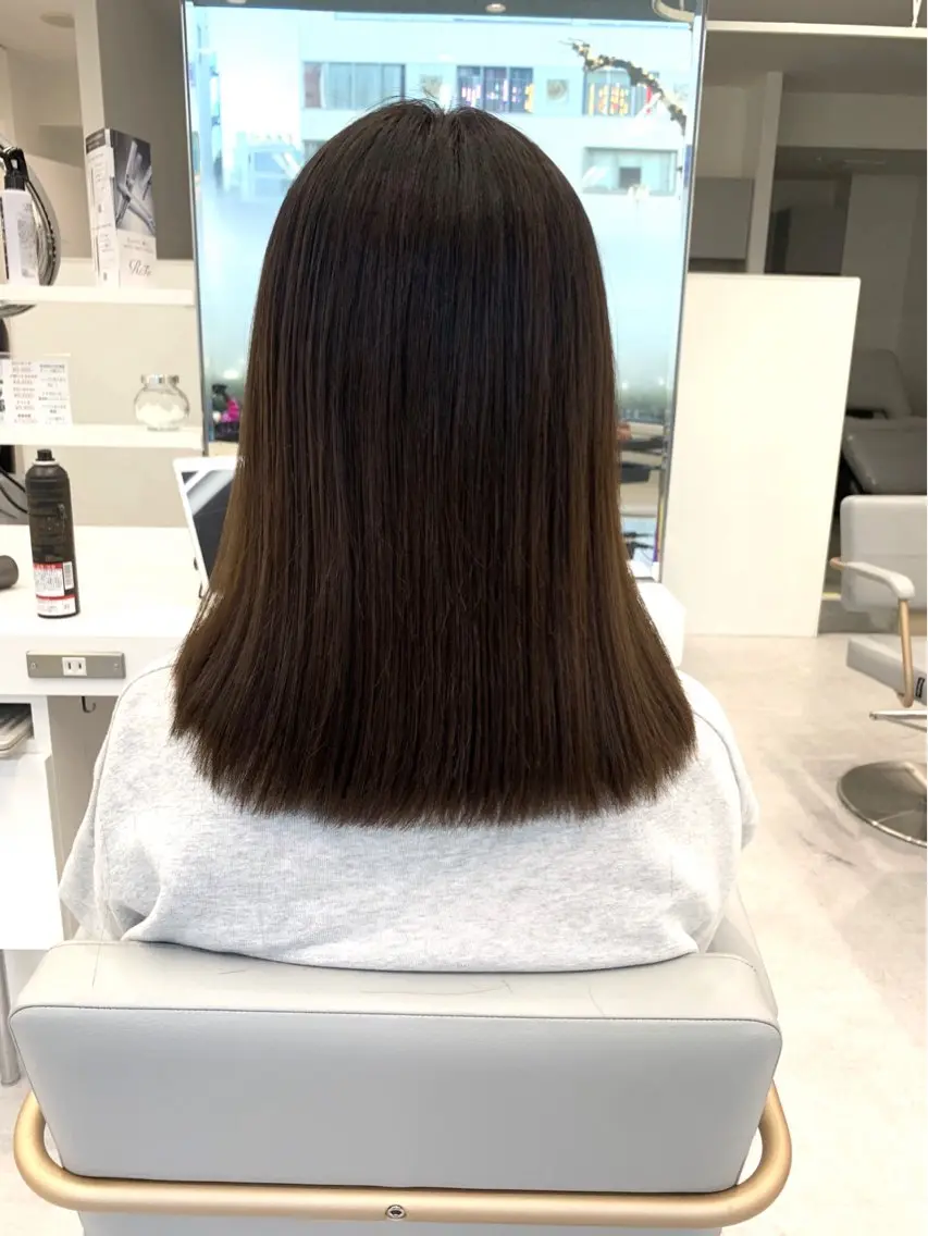 セミロング パーマ 縮毛矯正 トリートメント ブリーチでもできる 縮毛矯正相原慎🌈のヘアスタイル
