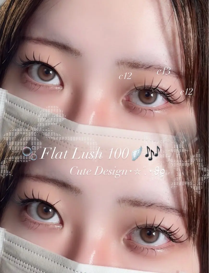 マツエク・マツパ キュート フラットラッシュ EYESTYLE仙台 こころ🎀🫧のマツエク・マツパデザイン