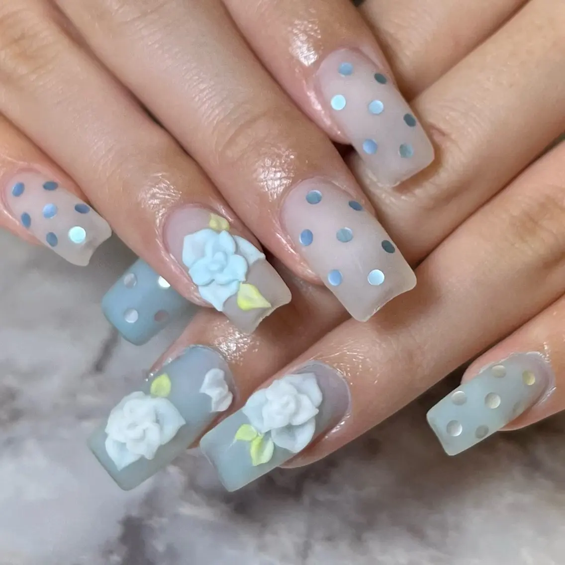 ネイル フラワーネイル マットネイル スカルプネイル ハンドネイル Abyss🎀 mayuのネイルデザイン