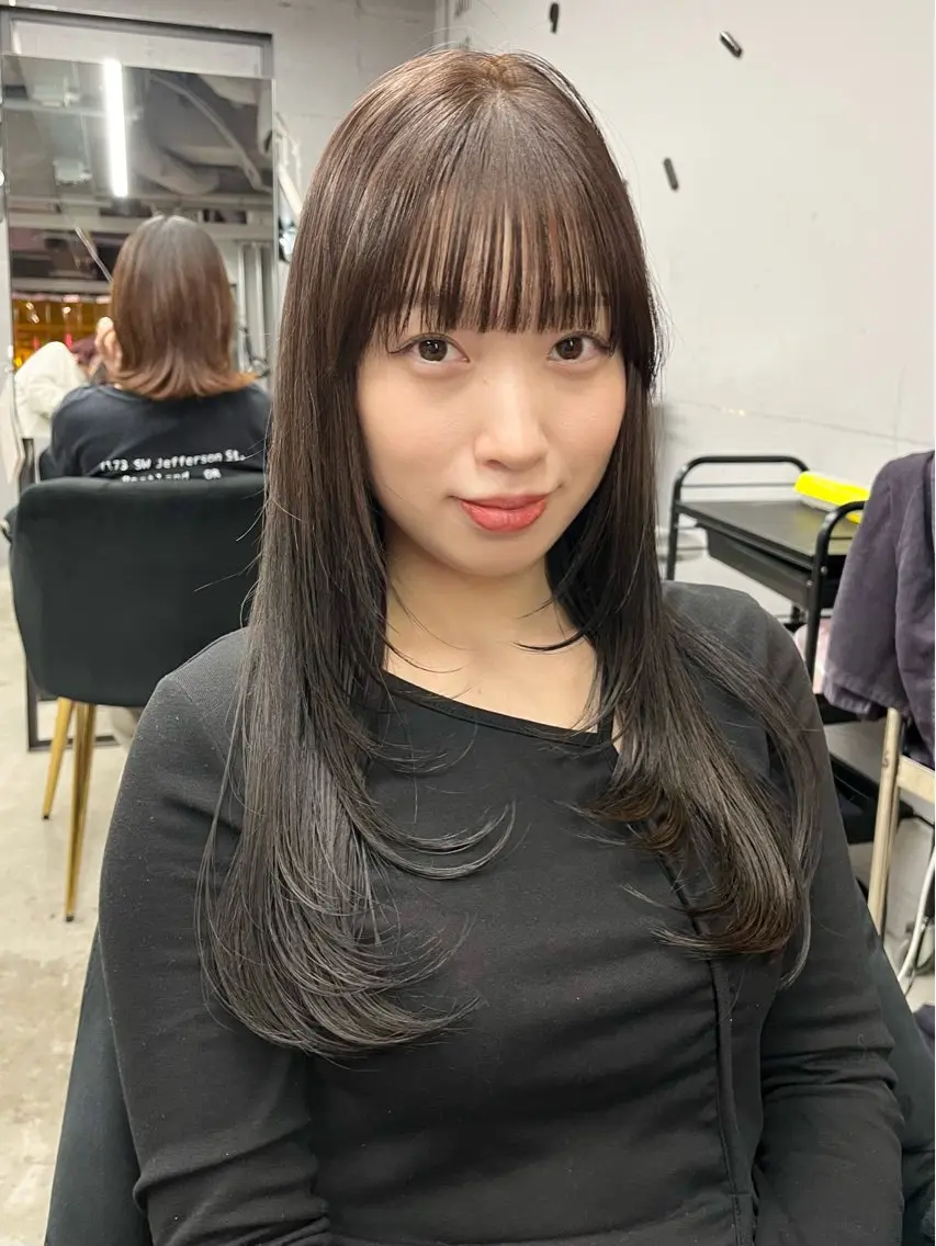 ロング レイヤーカット カット ヘアカラー トリートメント 盛れる透けカラー🎀 似合わせ/uiのヘアスタイル