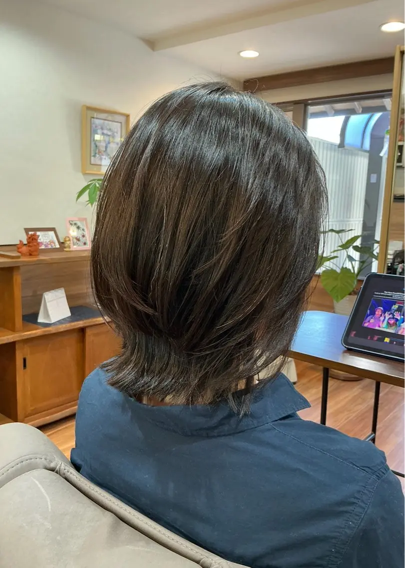 ショート カラー 縮毛矯正 Annon プライベートサロンのヘアスタイル