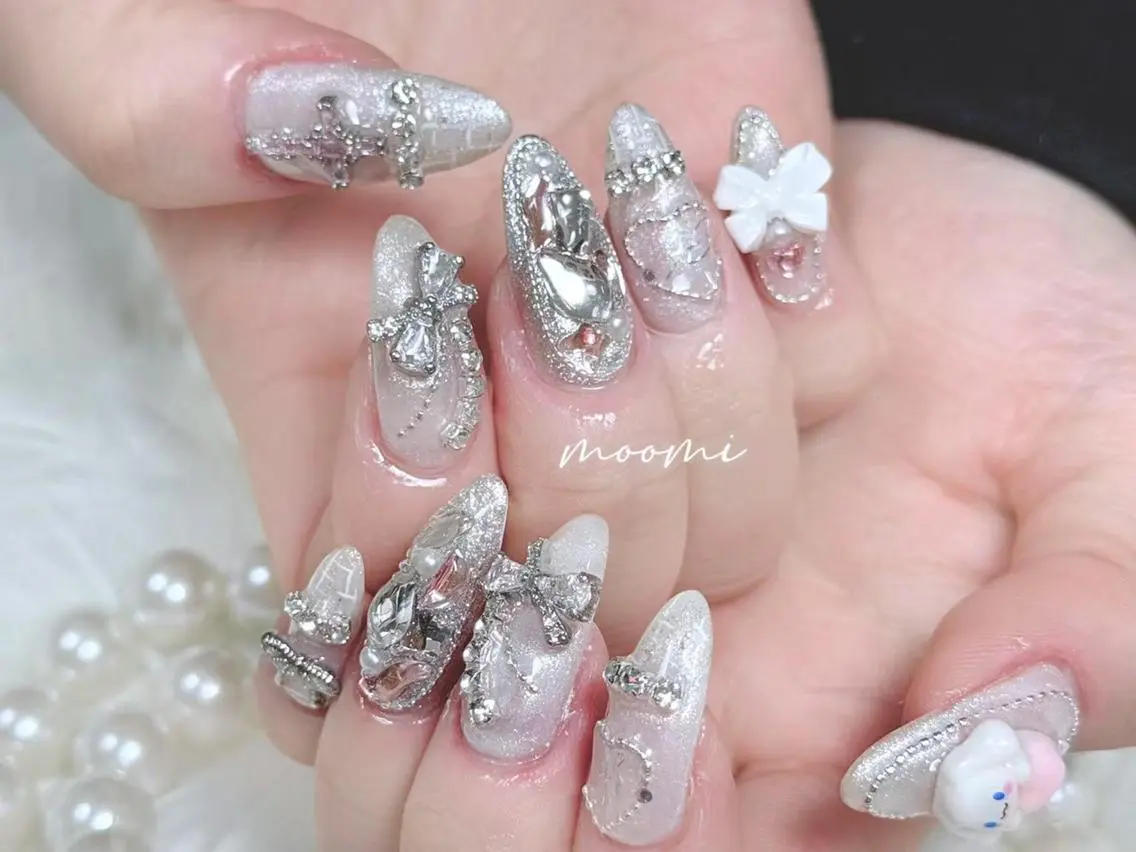 ネイル 長さ出し ジェルネイル グラデーション 韓国ネイル マグネットネイル ハンドネイル moomi nail スカルプ専門のネイルデザイン
