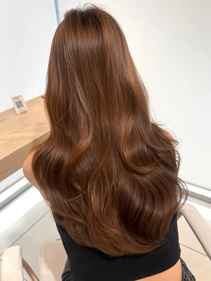 ロング カラー ベージュカラー ブラウンカラー 透明感カラー マロンブラウン ﾘｵ艶髪️🫧 透明感カラー🦋のヘアスタイル
