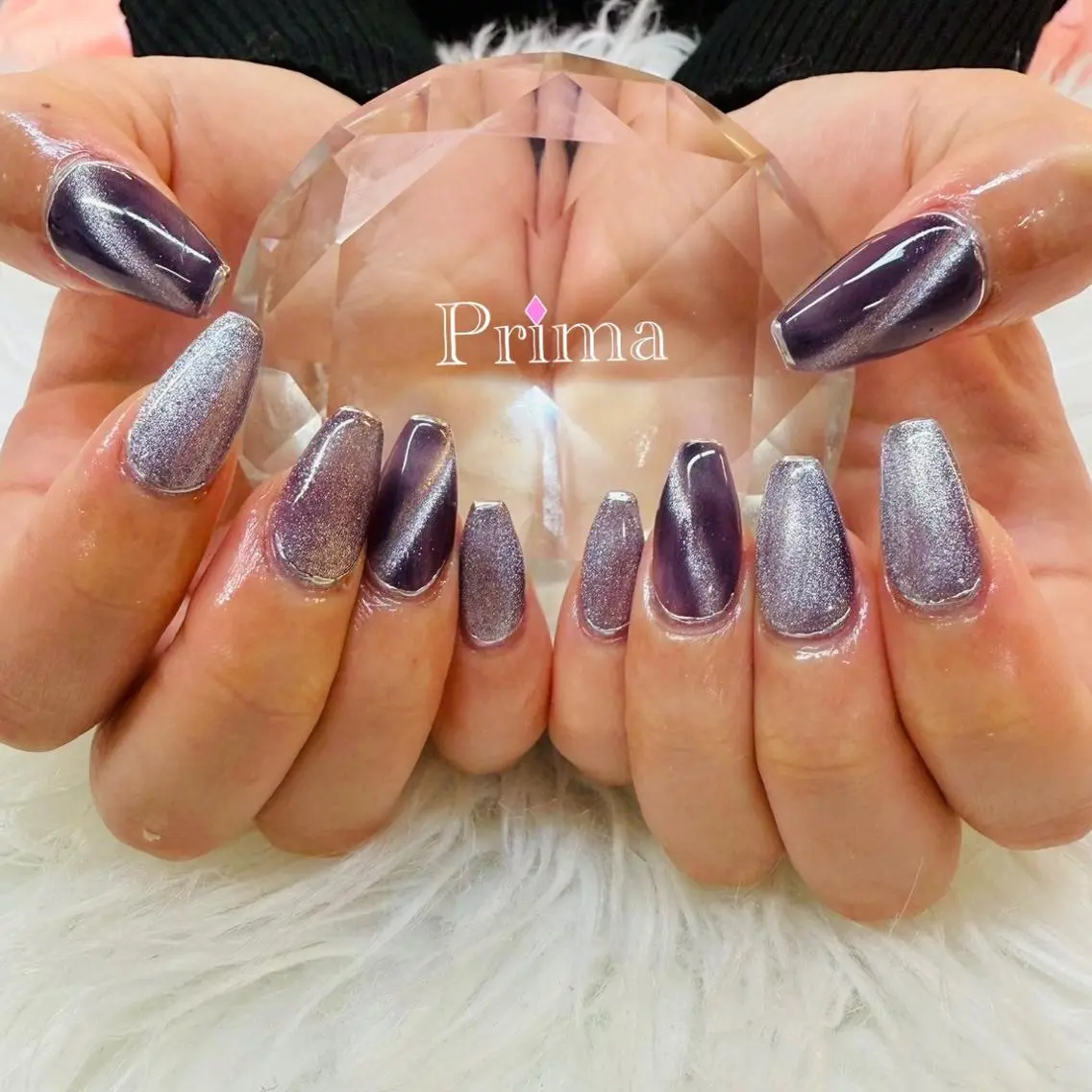 ネイル ジェルネイル マグネットネイル Prima💎 スカルプ💎アートのネイルデザイン