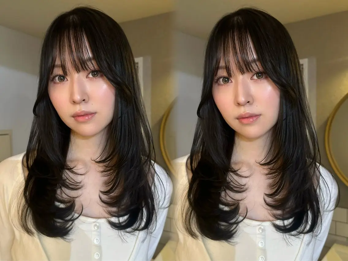 ロング カット ヘアカラー MOE レイヤー/新宿三丁目のヘアスタイル