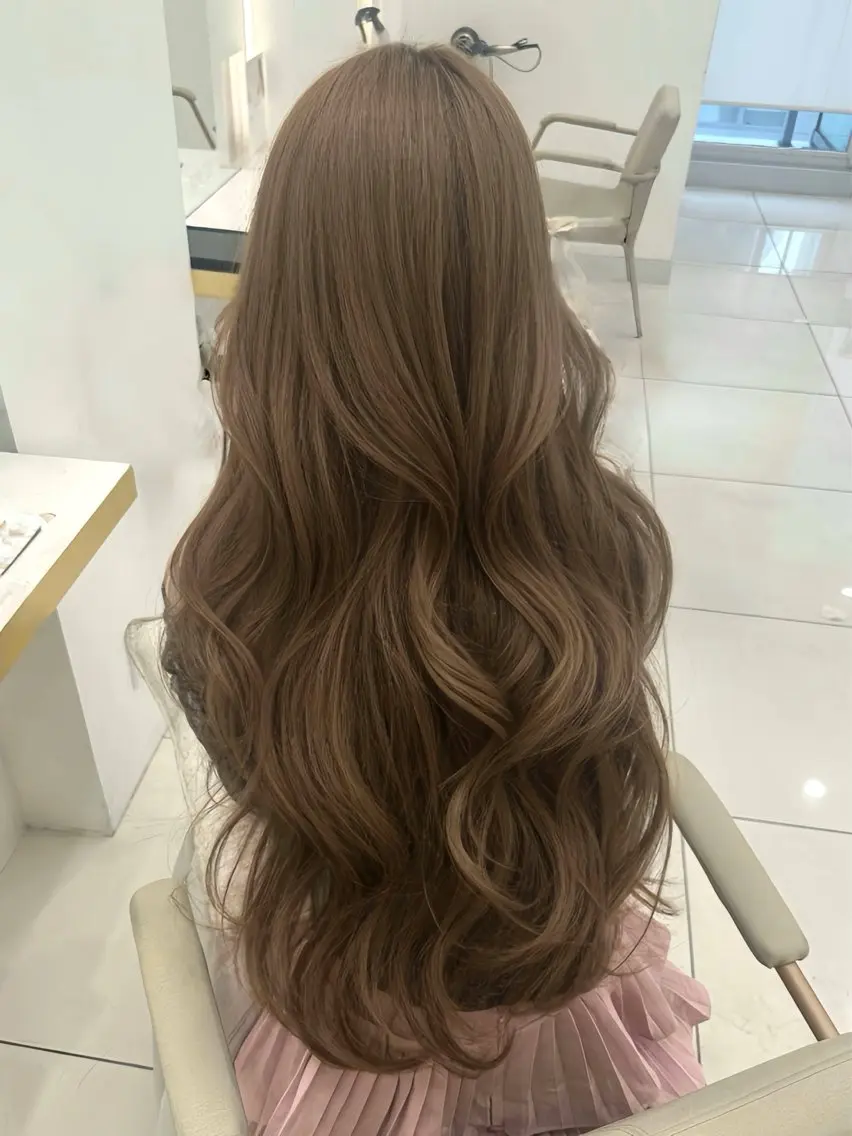 ロング カラー ヘアカラー トリートメント 透明感カラー/韓国 /髪質改善/遠藤梨瑚のヘアスタイル