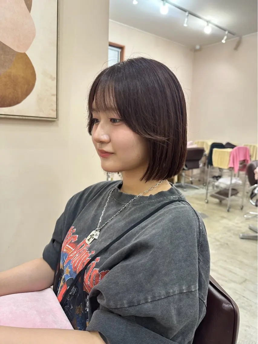 カラー ブリーチ ブラウンカラー グラデーションカラー オレンジ 君島 花楓のヘアスタイル