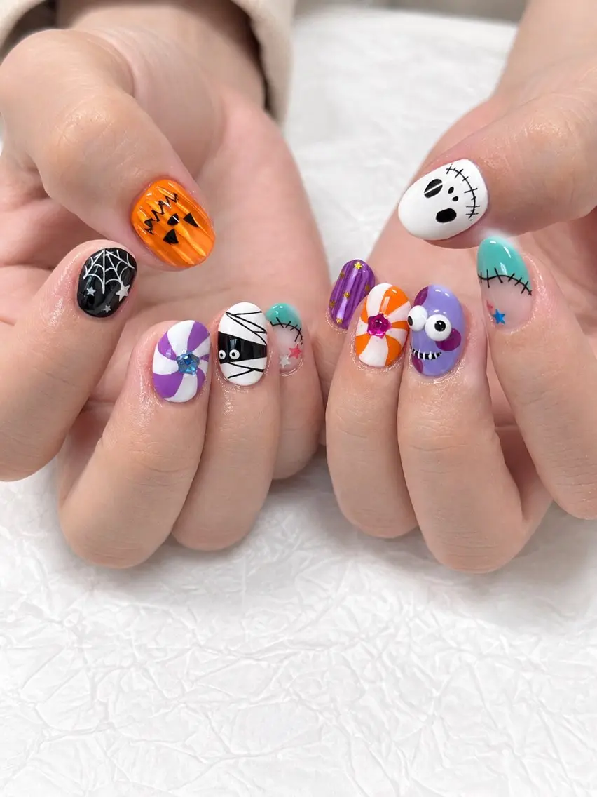ネイル ハロウィン ハンドネイル nailist yuiのネイルデザイン