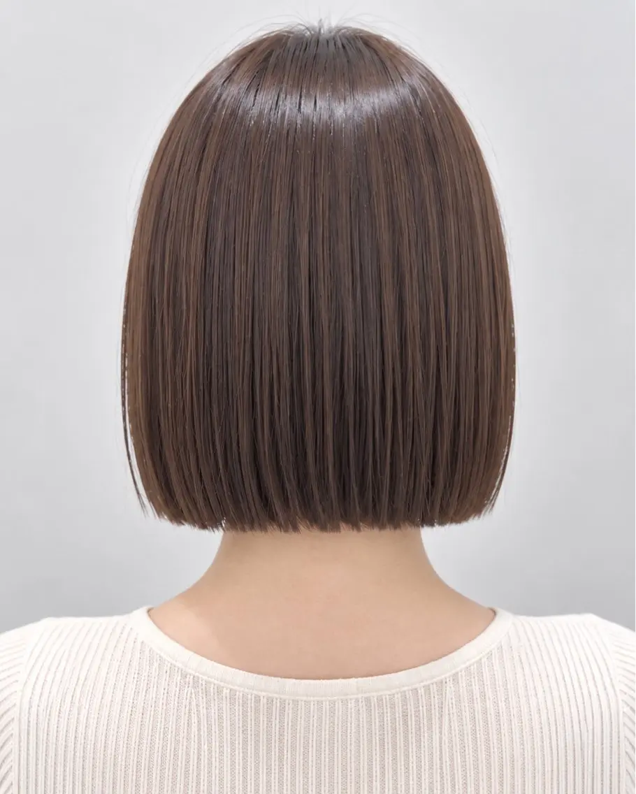 ミディアム カラー 切りっぱなしボブ ボブ ヘアカラー 久木原 ゆりのヘアスタイル