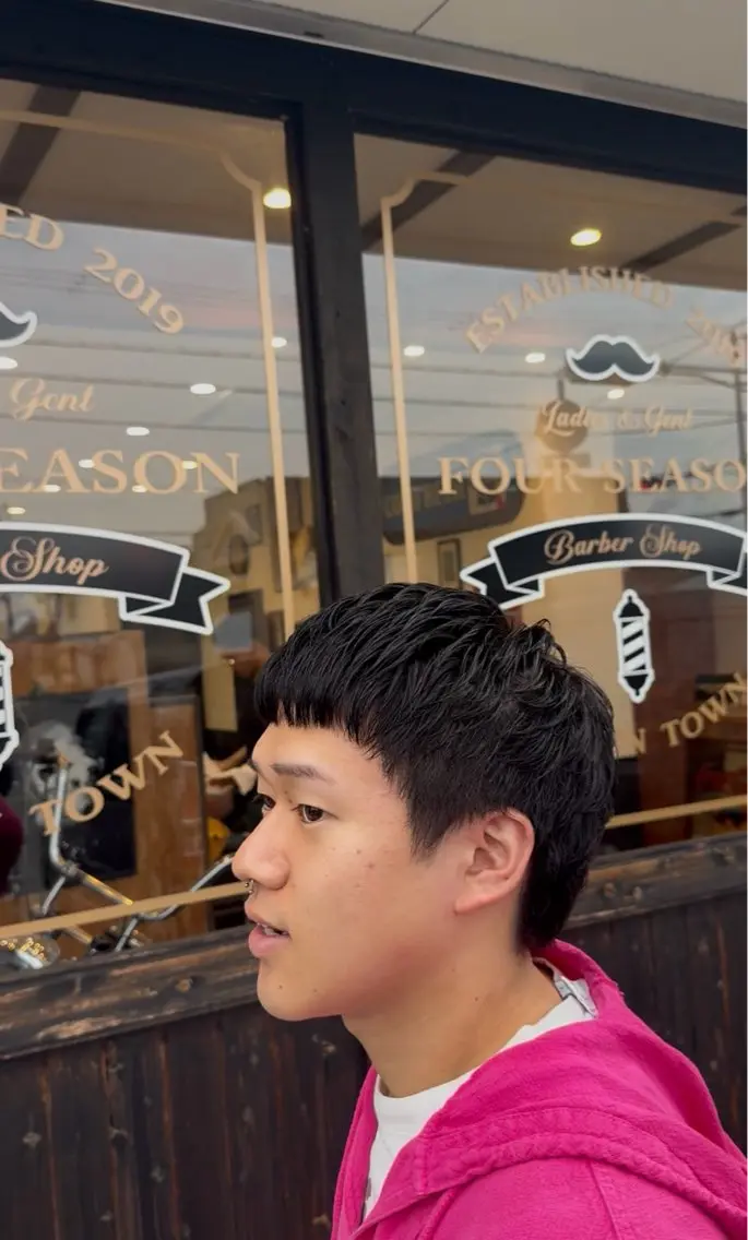 ショート パーマ メンズ カット パーマ 梶浦 旺大のヘアスタイル