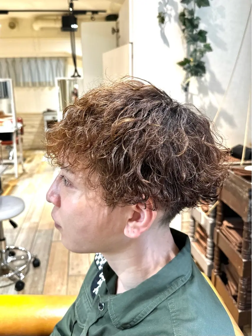 パーマ メンズ カット パーマ 岡本 葵のヘアスタイル