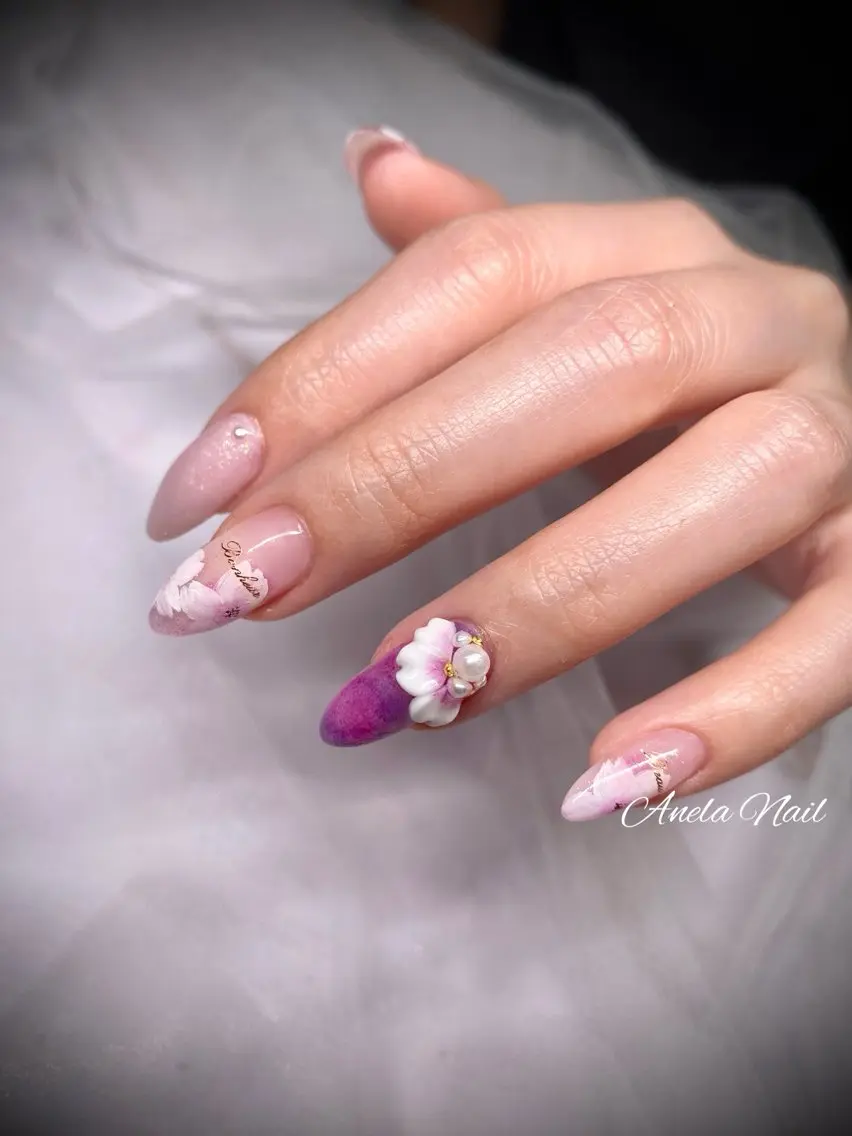 ネイル 桜ネイル 春ネイル Anela Nailのネイルデザイン