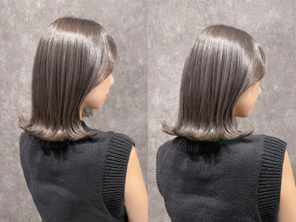ミディアム 外国人風カラー ハイライト 髪質改善 似合わせカット トリートメント カット ヘアカラー BUCKS【天王寺】 バックス【駅30秒】のヘアスタイル