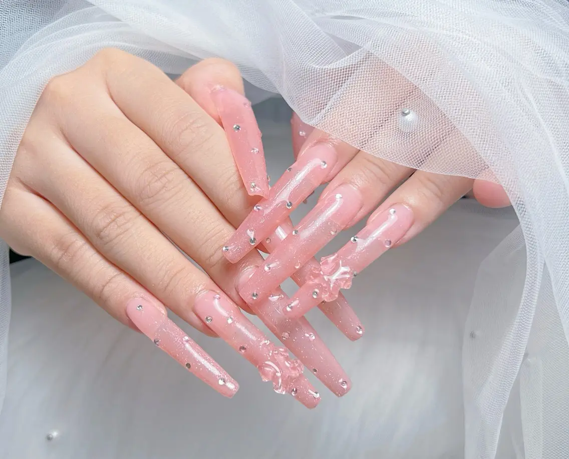 ネイル アートネイル オーロラネイル チークネイル 長さ出し フットネイル Miya _nailのネイルデザイン