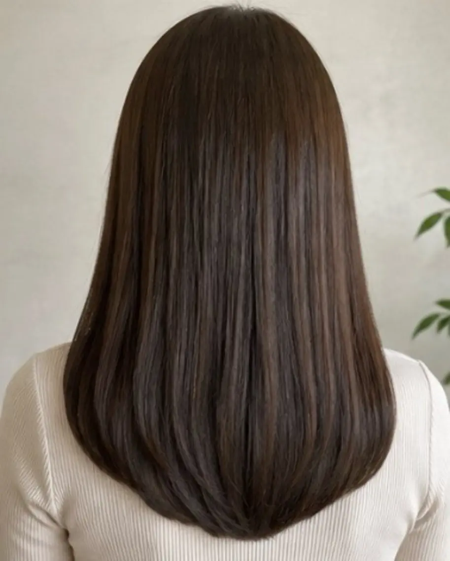 ロング 表参道/40代以降の ストレート/宮崎のヘアスタイル
