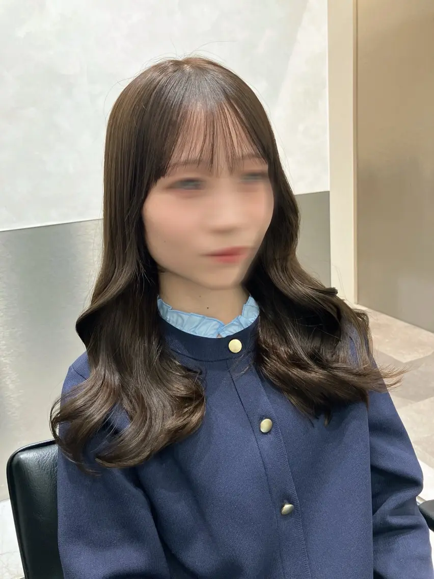 ロング カラー カット ヘアカラー トリートメント 💖ブリーチなし透明 感💖ASAHIのヘアスタイル