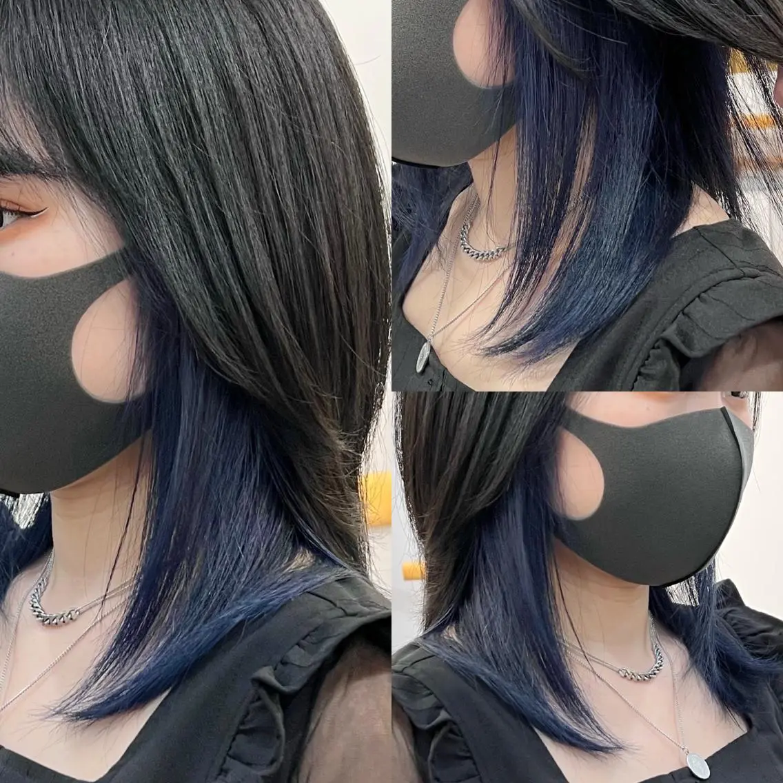 ミディアム カラー ブルーカラー インナーカラー 夏山 秀憲のヘアスタイル
