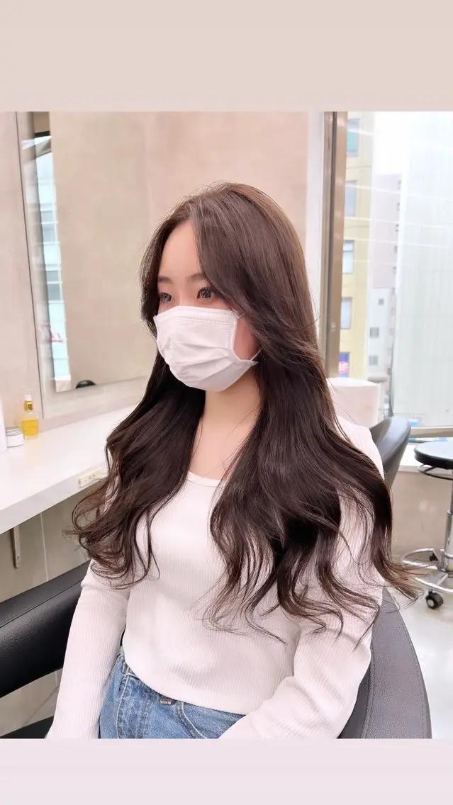ロング カラー パーマ ヘアアレンジ メンズ 上品＆韓国風 🥀海心🥀のヘアスタイル