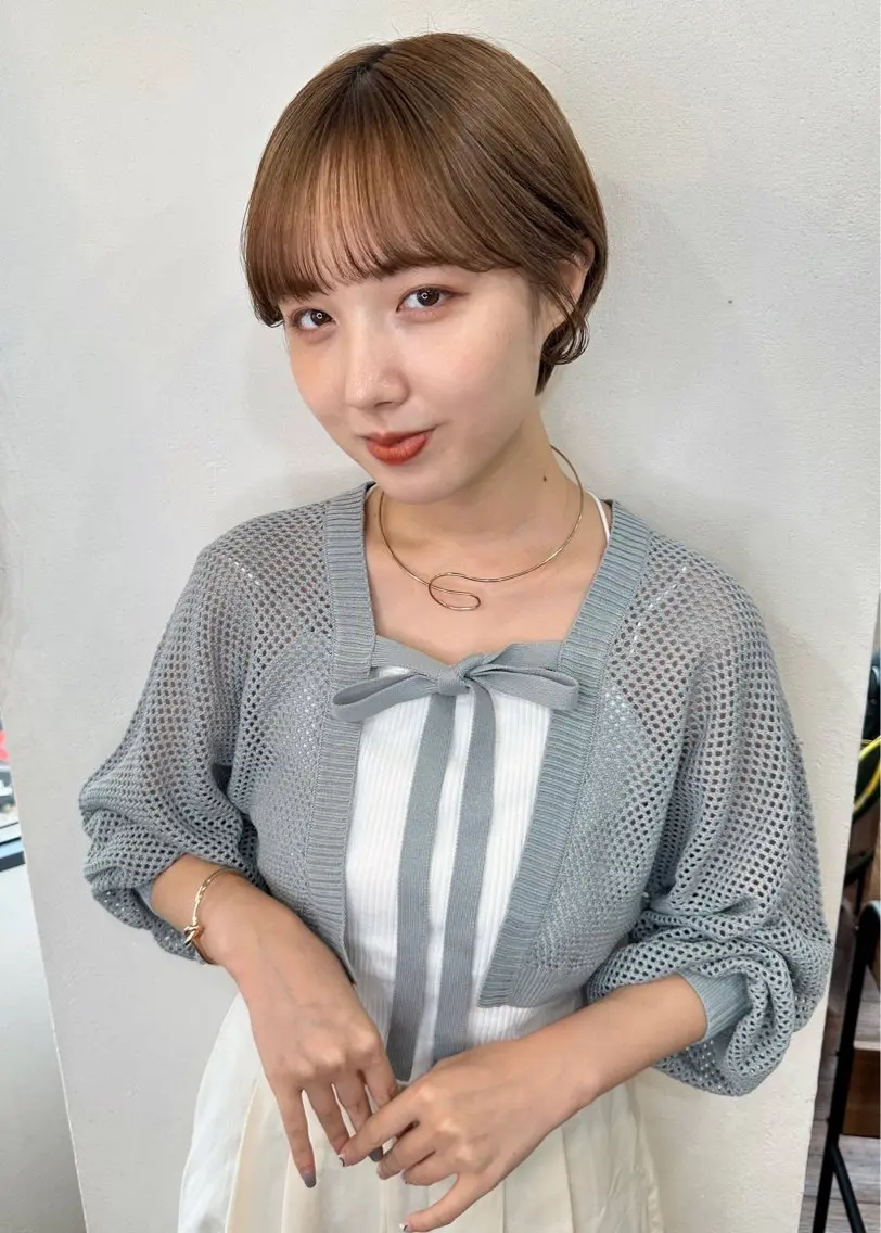 ショート ショートボブ 丸みショート ボブ ショートヘア カット トリートメント 大人可愛いレイヤー 大田のヘアスタイル