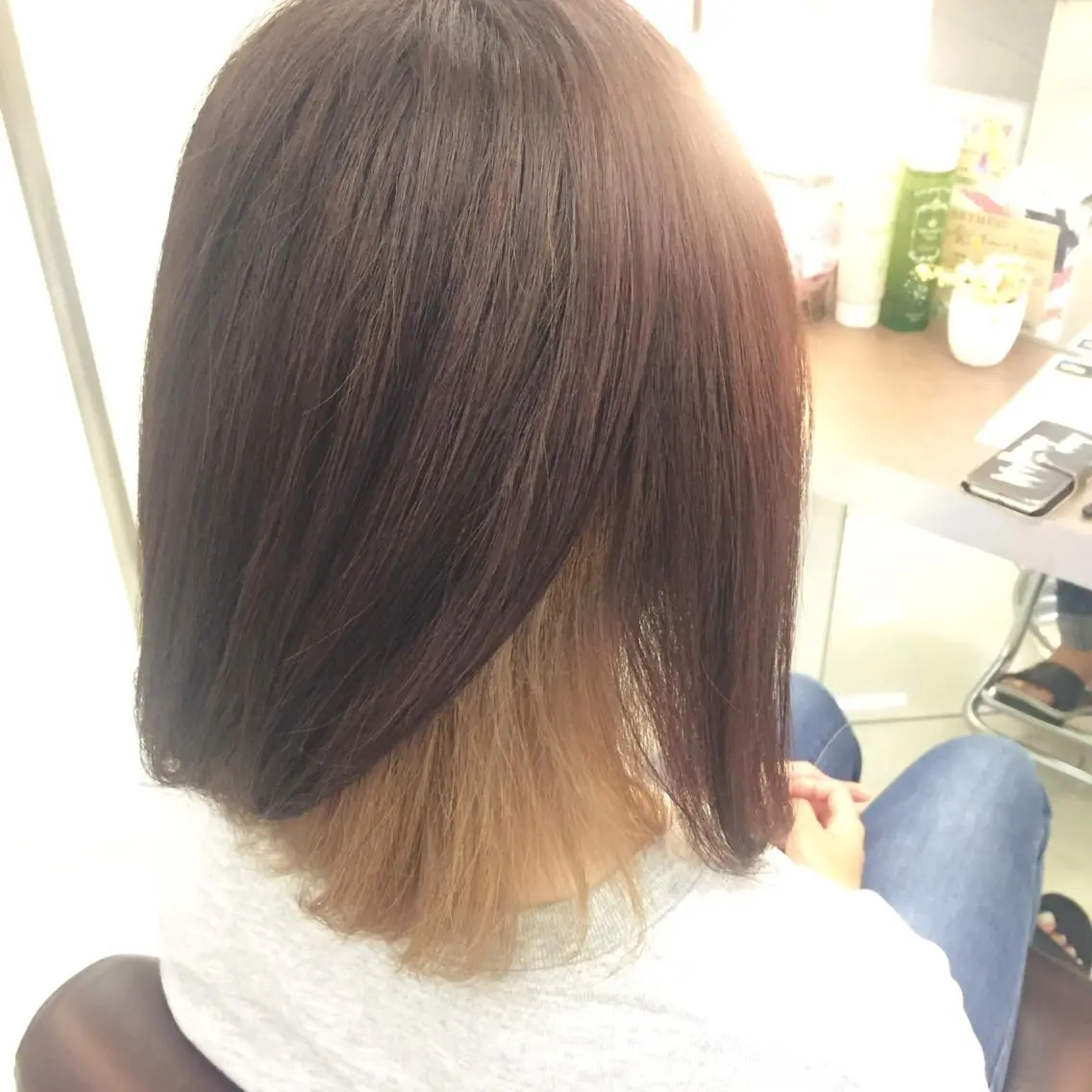 ミディアム セミロング カラー インナーカラー 大平 美沙のヘアスタイル