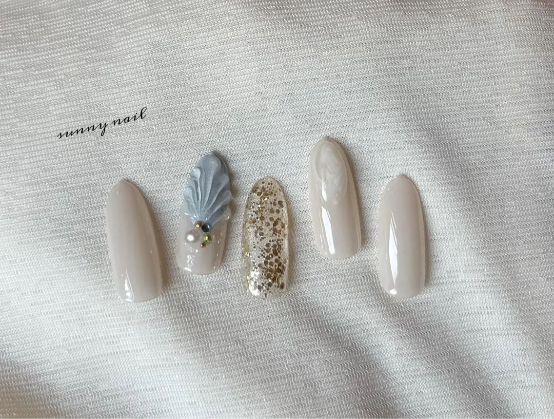 ネイル ジェルネイル マグネットネイル パラジェル ぷっくりネイル 夏ネイル sunny nailのネイルデザイン