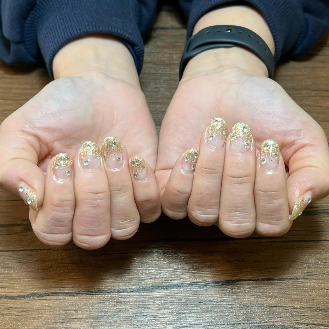 ネイル ラメ(グリッター) ラメグラデーション ストーンネイル ハンドネイル HENRIETTA NAILSALONのネイルデザイン