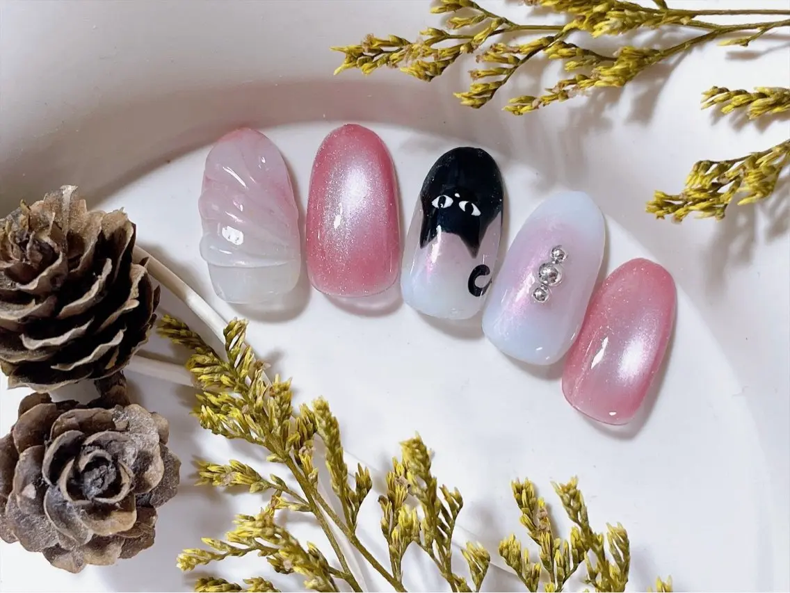 ネイル ジェルネイル ハロウィン オフィスネイル パラジェル ハンドネイル kiki nail &brow二子玉川のネイルデザイン