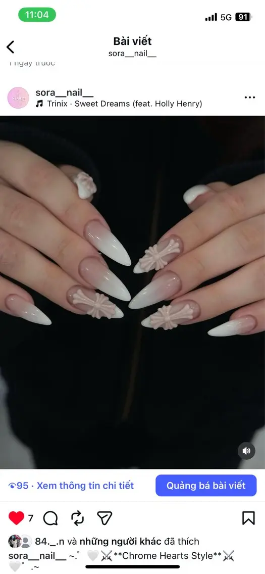 ネイル ガーリー ハート 韓国ネイル ニュアンスネイル リボン Sora nail 長さ出し専門店のネイルデザイン
