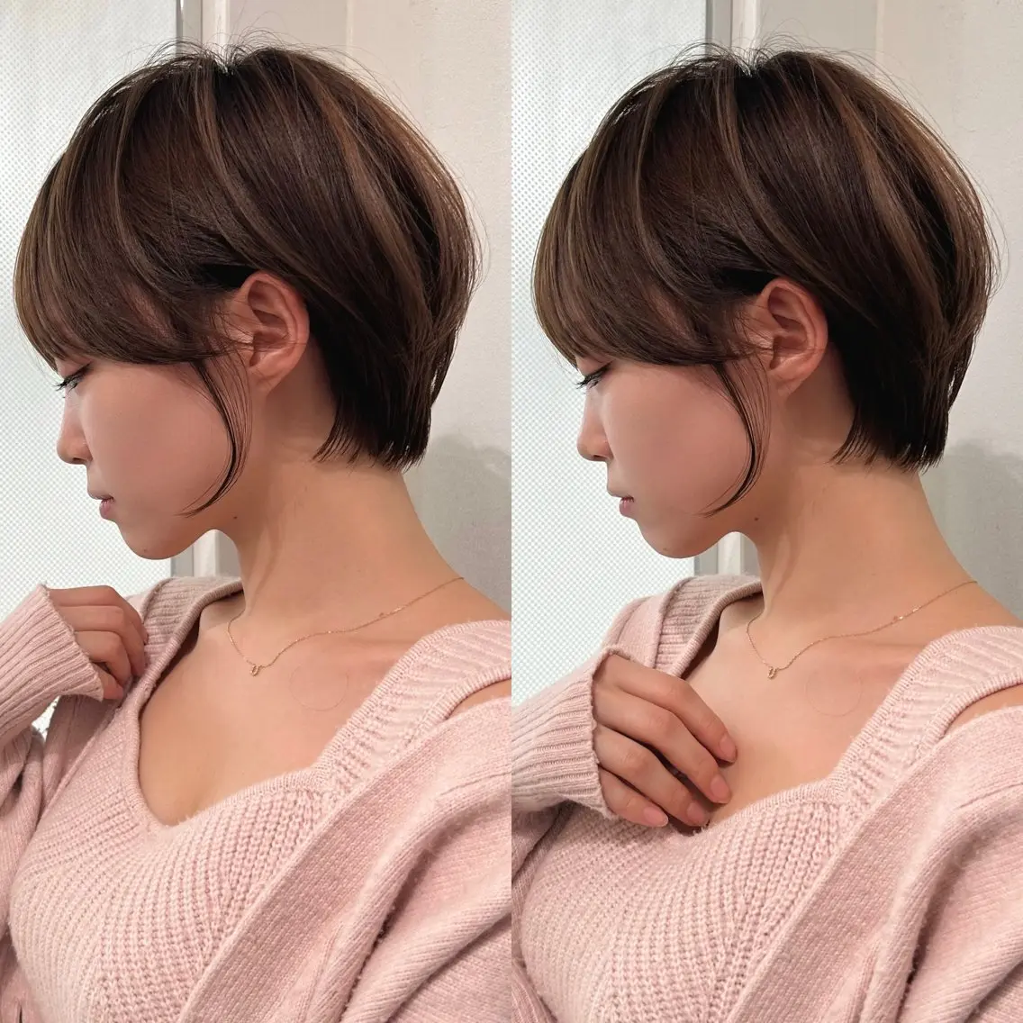 ショート くびれヘア ハイライト 髪質改善 ショートヘア 縮毛矯正/レイヤー taiga🐯のヘアスタイル