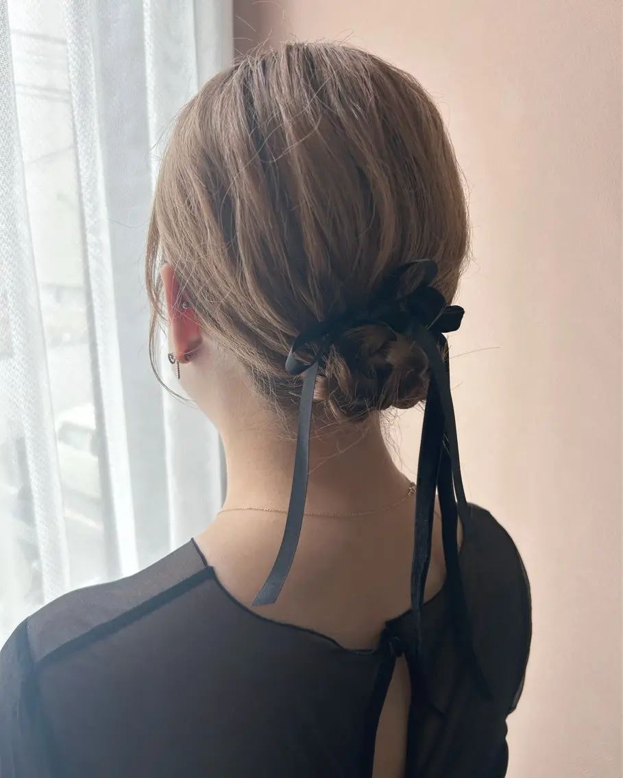 ミディアム ヘアセット hubhair レイヤー/透明感のヘアスタイル