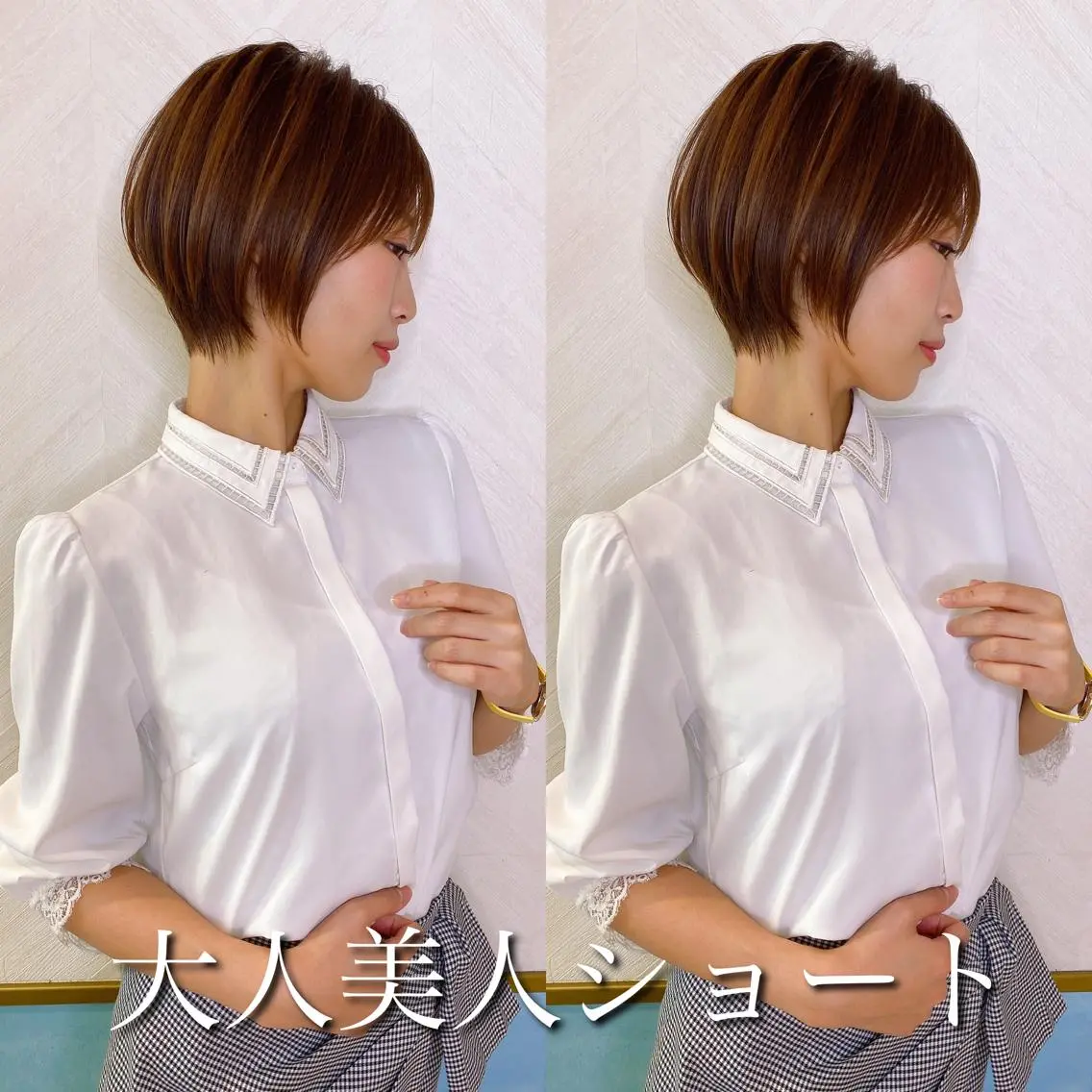 ショート カラー カット ヘアカラー トリートメント 🌟モテ髪ショート 🌟店長　津賀涼のヘアスタイル