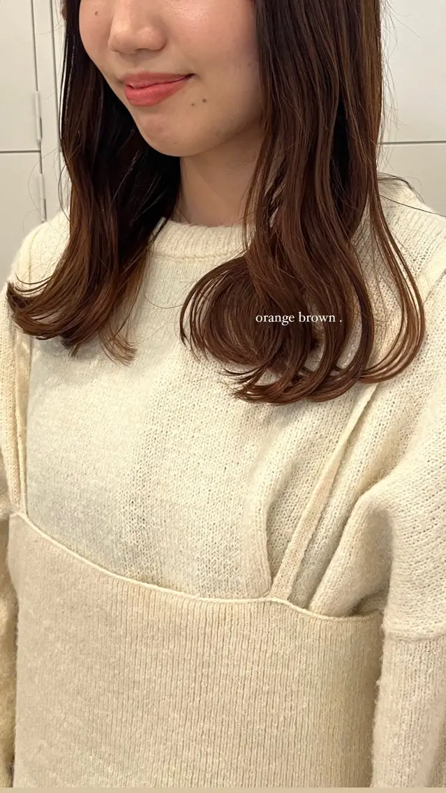 カラー フクシママユ / 柔らかカラーのヘアスタイル